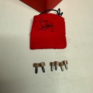 Christian Louboutin Replacement Heel Tips Nude Brown with Dust Bag Lot of 6